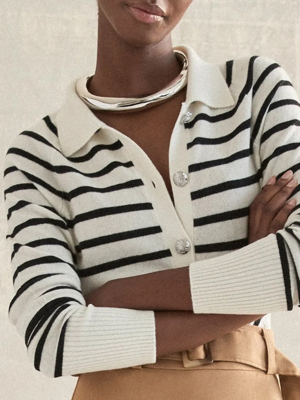 Veronica Beard 100% cashmere Cheshire cardigan M stripe timeless old money